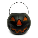 Abobora Dark Grande Halloween Pote E Baleiro De Plástico