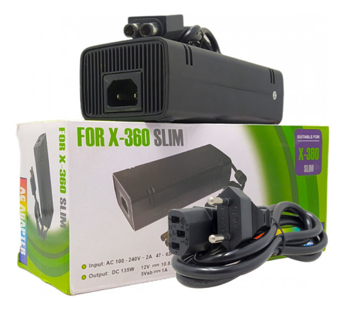 Fonte Para Vídeo Game Xbox 360 Slim 2 Pinos Bivolt