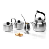 Set Matero Gamuza Mini Mate Acero Inoxidable Platino