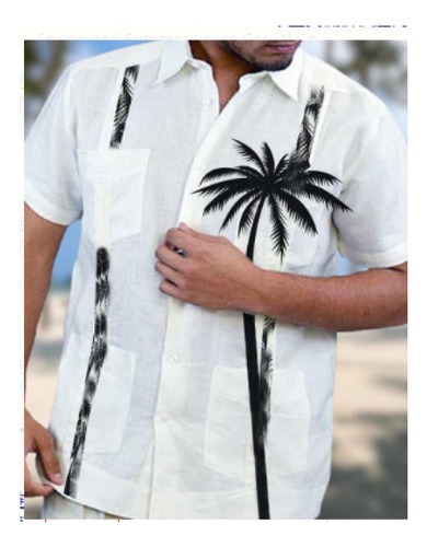 Camisa Hawaiana Moda Casual Estilo Slim Fit Para Hombre