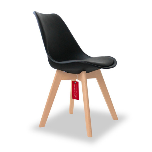 Silla Eames Con Cojín París Negra Vincenzi R2744