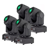 4 Moving Head Spot Led Osram 30w Globo + Disco De Cor Dmx Dj