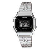 Reloj Retro Plateado De Tamaño Mediano Para Mujer Casio La-6