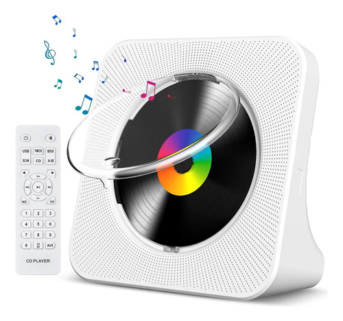 Reproductor Bluetooth De Cd Portátil Con Bocina Estéreo