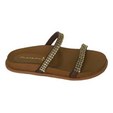 Sandalia Birken Papete Strass Flat Form Macia Fioratto  