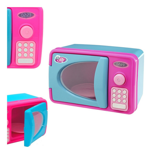 Forno Microondas Infantil Rosa C/ Luz E Som Usual Brinquedos