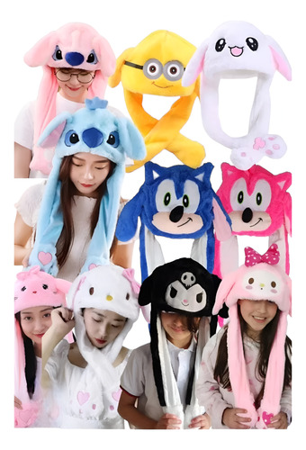 Gorrito Levanta Orejas Kawaii Gorro Peluche Invierno