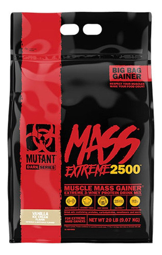 Gainer Mutant Mass Xxxtreme 2500 20 Lb Ganador De Peso Bolsa Sabor Vainilla