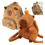 L Bonita Mochila Unisex Con Forma De Capibara De Felpa, 2 Un