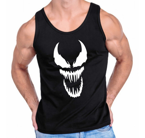 Playera Tank Top Venom Olimpica Tirantes Negra D1 Nf