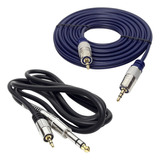 Kit 1 Cabo P10 Estereo X P2 Estere 1,8 Mt +1 Cabo P2xp2 1.8m