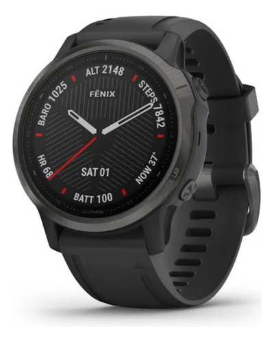 Smartwatch Garmin Zafiro Fenix 6s 1.2  Caixa 42mm De  Polímero Reforçado  Black E Carbon Gray, Pulseira  Black