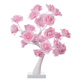 Lámparas De Mesa Con Forma De Bonsái Rosa Y Luces Decorativa