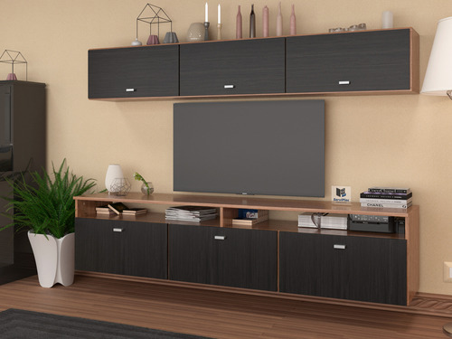 Combo Mesa Tv Rack Flotante + Repisa 1.80 Mts Living Moderno