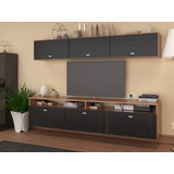 Combo Mesa Tv Rack Flotante + Repisa 1.80 Mts Living Moderno