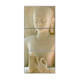 Quadro Decorativo Buda Meditação 120x60 3 Peças