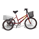 Bicicleta Triciclo Deluxe Wendy Aro 26 Completo Vermelho