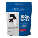 Suplemento Em Pó Max Titanium  Proteínas 100% Whey Proteínas 100% Whey Sabor  Morango Em Sachê De 900g