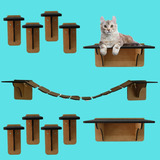   Kit Gato Gatificação Playground Parede 11 Pç Brinquedo