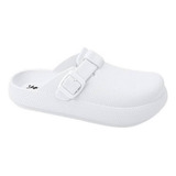 Zapato Sueco De Dama Confort Shosh 4211 Color Blanco