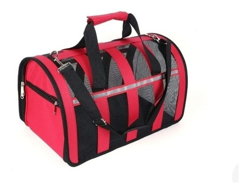 Bolso Transportador De Gatos O Perros Color Rojo Talla L