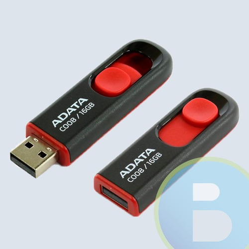 Adata Memorias Usb 16gb Retractil C008 2.0 Negro Con Naranja