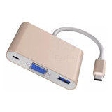 Adaptador 3x1 - Usb Tipo-c Thunderbolt 3 X Usb-c Vga Usb 3.0