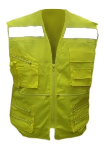 Chaleco Geólogo Poplin Amarillo Fluor