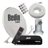 Kit Antena Bedin + Receptor Bedin + Conector + Lnbf + Cabo