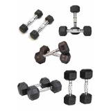 Set 10 Mancuernas Rubber Hex Dumbbell 3lb 5lb 8lb 10lb 15lb