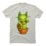 Playera Hermoso Gato De La Fortuna Maneki-neko Planta Cactus