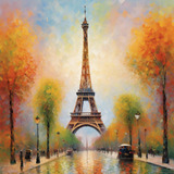 Cuadro Decorativo Lienzo Canvas París Monet 80x80cm