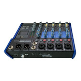 Consola Mixer Usb Grabacion Bluetooth 6 Canales Mse6 Moon