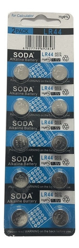 Pila Soda Alkaline Lr44 Botón - Pack De 10 Unidades