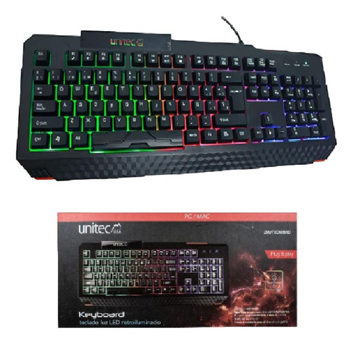 Teclado Gamer Gaming Unietc Rgb Retroiluminado