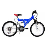 Bicicleta Mountain Bike Rodado 20 Kelinbike 18 Velocidades Doble Suspensión Frenos V/brake Con Pie De Apoyo Color Azul 