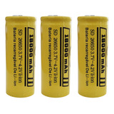 3 Baterias Recarregável 26650 13800mah 4,2v Lanterna Tática