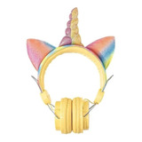 Audifonos Unicornio Diadema Bluetooth Niño Niña Amarillo