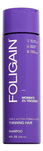 Foligain Shampoo Triple Acción Para Mujeres Con 2% Trioxidil