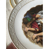 Plato De Porcelana Alto Relieve Niños Comiendo Fruta Antiguo