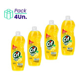 Detergente Cif Active Gel Concentrado Limón 500ml Pack X4