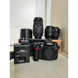 Kit Fotográfico - Câmera Nikon D7000 E 3 Lentes Incluídas