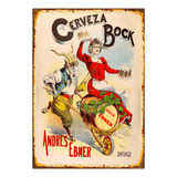 1 Cartel Metalico Estampado 1 Era Cerveza Bock Chile 40x28cm