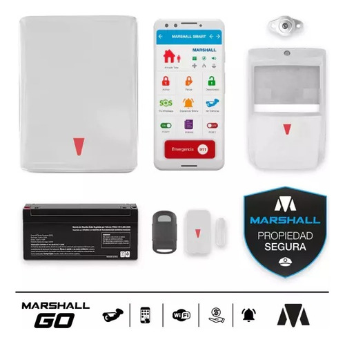 Kit Mejor Alarma Domiciliaria Inalámbrica Marshall Go Plus