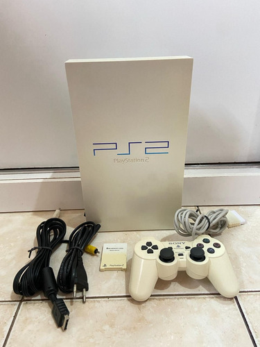 Playstation 2 Fat Edição Especial Pearl White Completo + Crash Bandicoot 4 Em Ótimo Estado Funcionando Perfeitamente