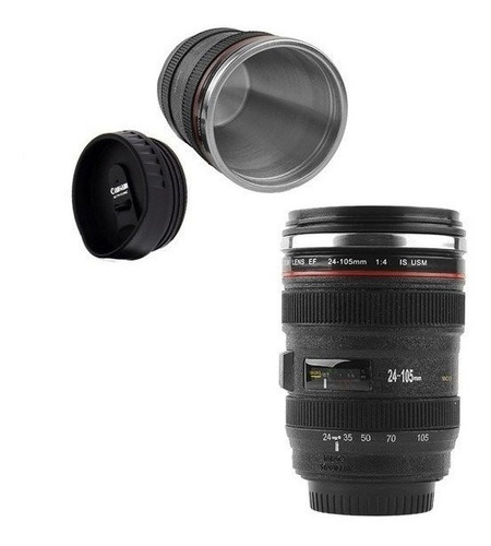 Pack X 3 Tazón Mug Lente De Camara Metálico Acero/ Eshopviña