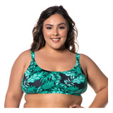 Top De Biquíni Plus Size Cropped Com Bojo Moda Praia Avulso