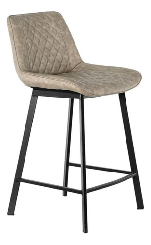 Taburete De Bar Tapizado Moderno Con Patas De Metal Beige