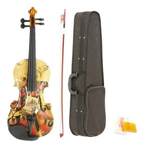 Violín Acústico 4/4 Kinglos Hshb C/ Dibujos + Estuche Oferta