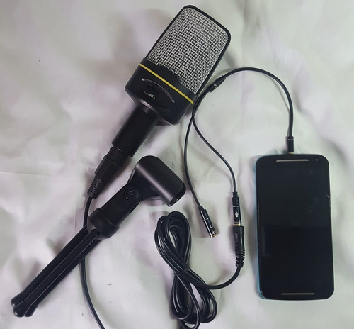 Microfone Condensador Celular Voz Reportagem Rua Portátil